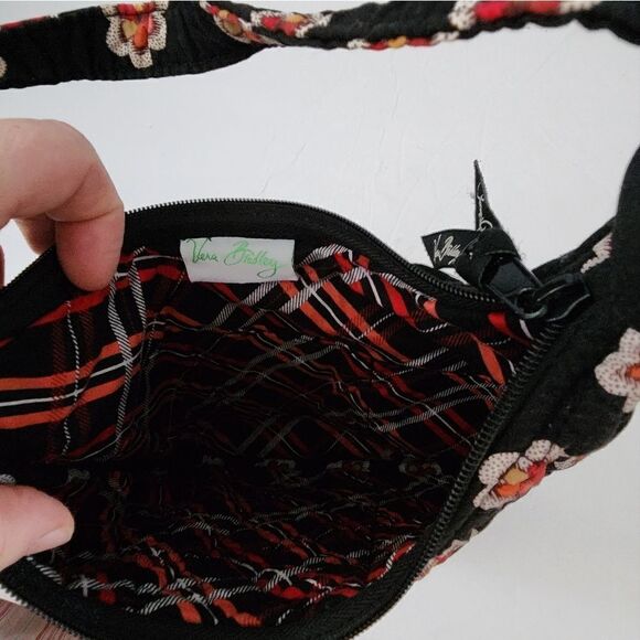 Vera Bradley Retired Mini Hobo Bag Pirouette Black & Red Floral - Picture 5 of 9